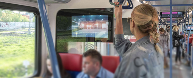 Установлены digital экраны в поездах на МЦД
